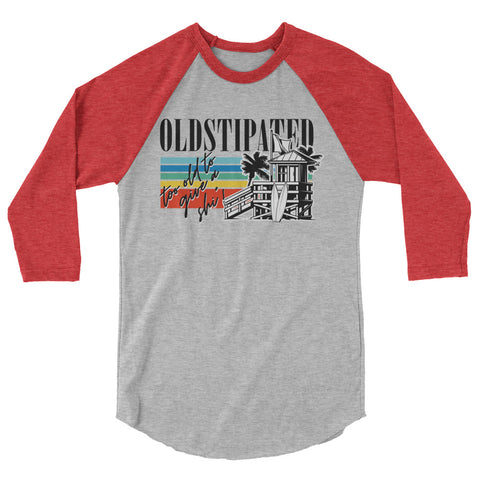 OLDSTIPATED Too Old To Give A Sh 3/4 Sleeve Raglan Shirt